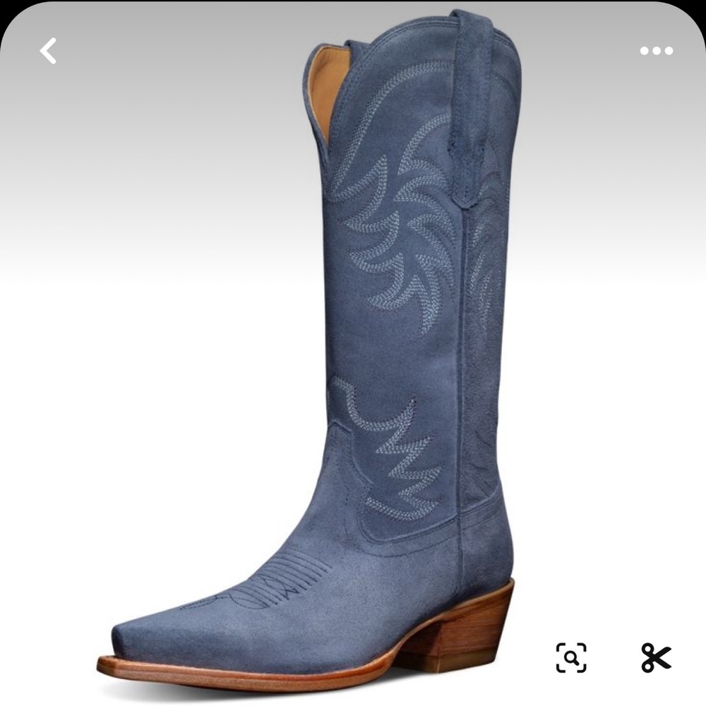 Tecovas blue indigo suede